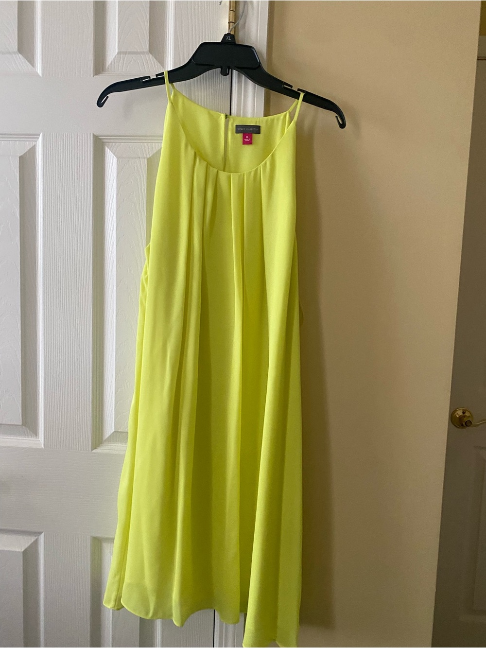 Vince Camuto Neon Yellow Maxi Slip Dress